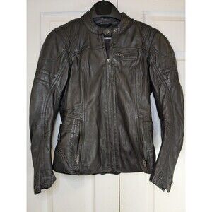 Cortech Bella Womens M Black Leather Motorcycle Biker Jacket CE Armor Moto Racer